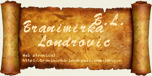 Branimirka Londrović vizit kartica